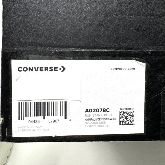 Converse Run Star Hike Platform Sneakers Men's Shoes Skate Canvas Ivory A02078C - Picture 8 of 8